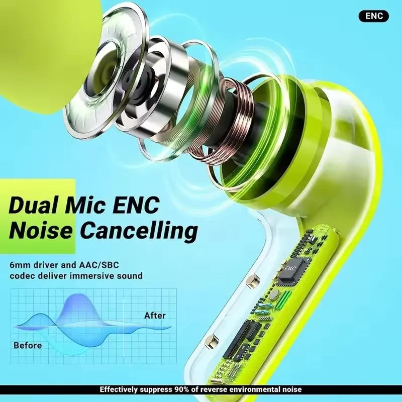 2025 Best Sale Air31 Tws Wireless Earphones Transparent Headset Enc Sports Headphones  Earbuds T8 Auriculares Hearing Aids