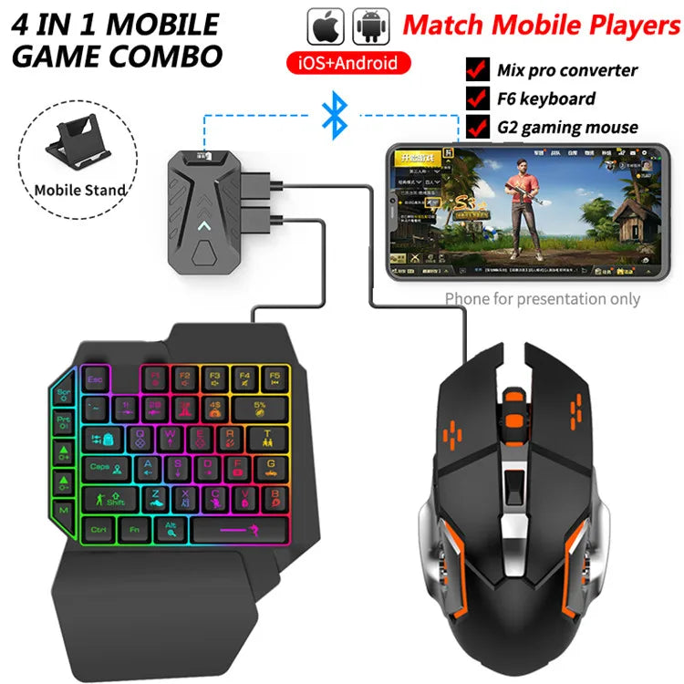 Gamwing Mix Pro Mouse & Keyboard Combo Pack for FPS Mobile Games