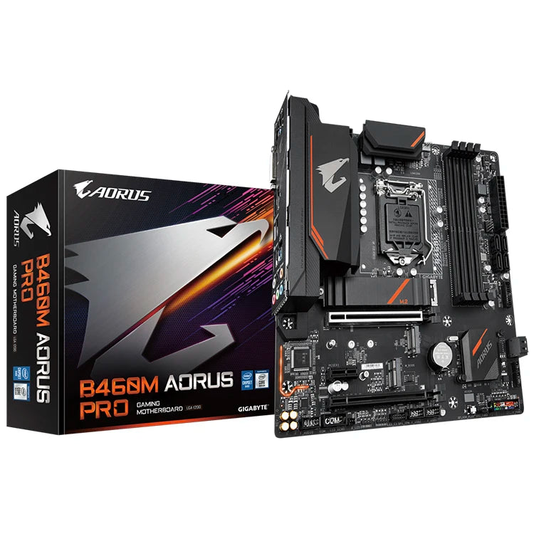 Used GIGABYTE B460M AORUS ELITE Gaming Motherboard With Intel 10th Core CPU Processor With I5-10500 I7-10700 in Stock
