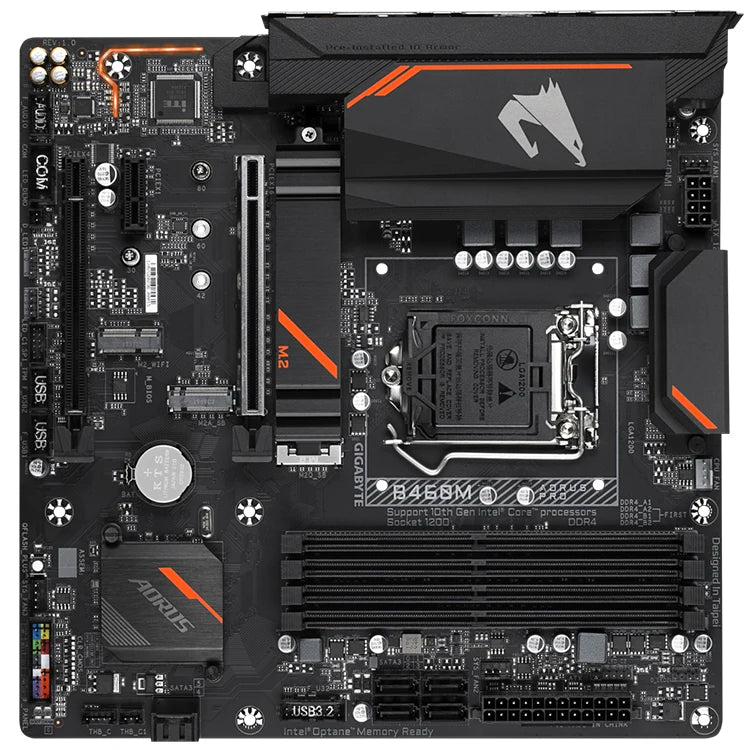 Used GIGABYTE B460M AORUS ELITE Gaming Motherboard With Intel 10th Core CPU Processor With I5-10500 I7-10700 in Stock