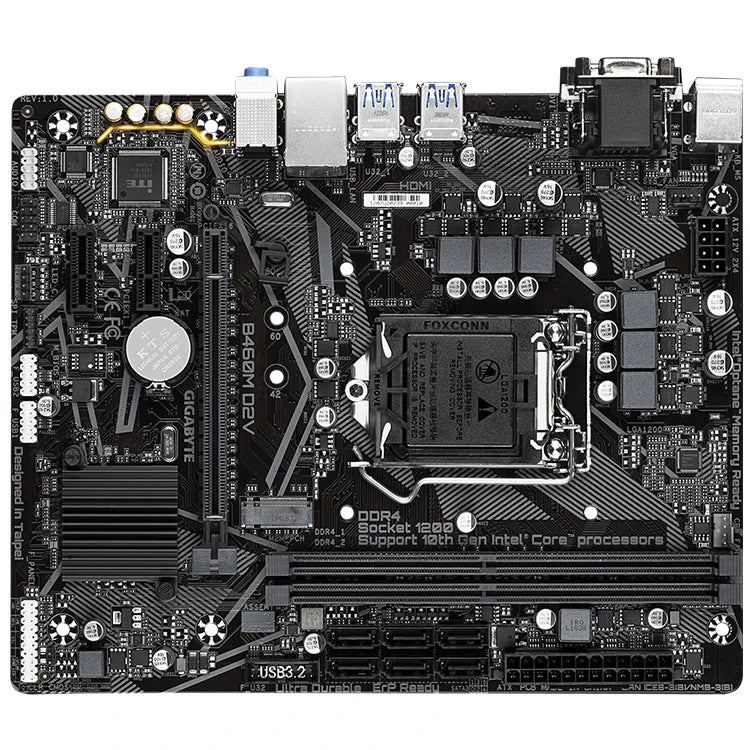 GIGABYTE B460M D2V Used Motherboard with Intel B460 Chipset 10th Core CPU I5 10400 10400F 10500 Processors
