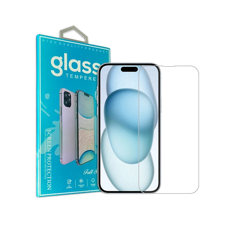 For iPhone 15 Pro Max 2.5d Clear Tempered Glass High Transparent Wholesale for iPhone 15 Plus Screen Protector