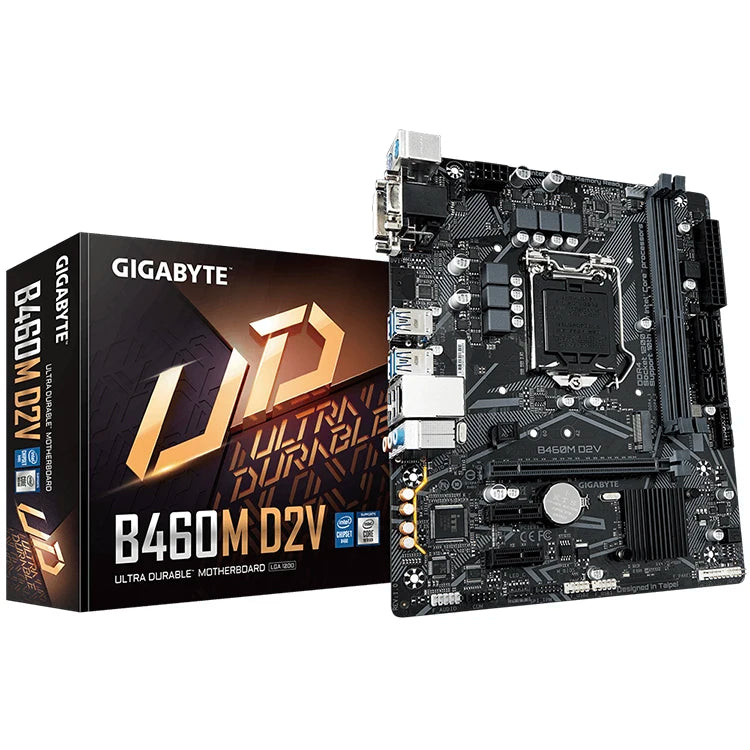 GIGABYTE B460M D2V Used Motherboard with Intel B460 Chipset 10th Core CPU I5 10400 10400F 10500 Processors